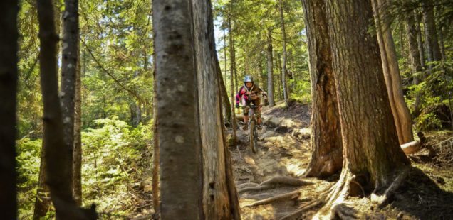 Jess riding Samurai Pizza Cat in Whistler Bike Park