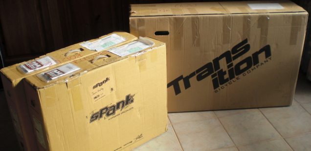 Spank wheels and Transition bike boxes