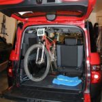 Mountain Bike Inside Honda Element with Front Wheel On