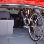 Toyota Matrix with a bike inside