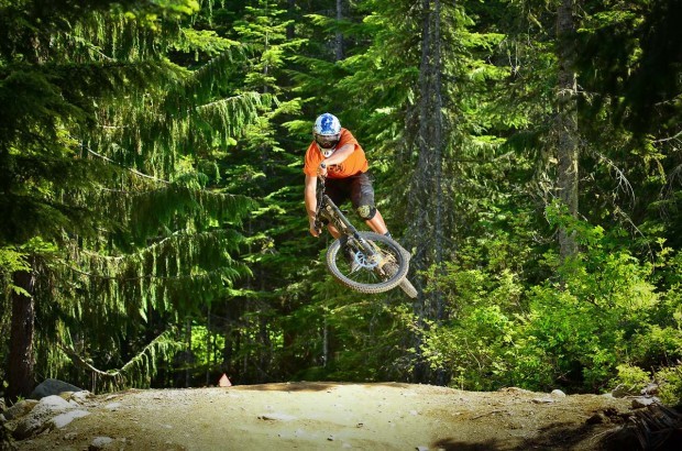 Dom Wrapson on Dirt Merchant in the Whistler Bike Park