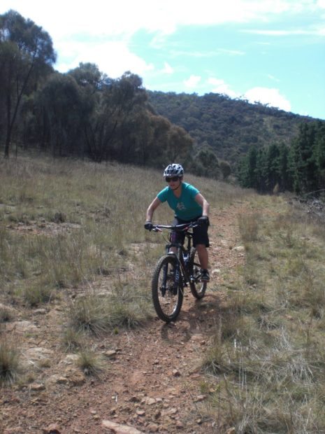 Jess in attack position, about to descend at Majura Pines