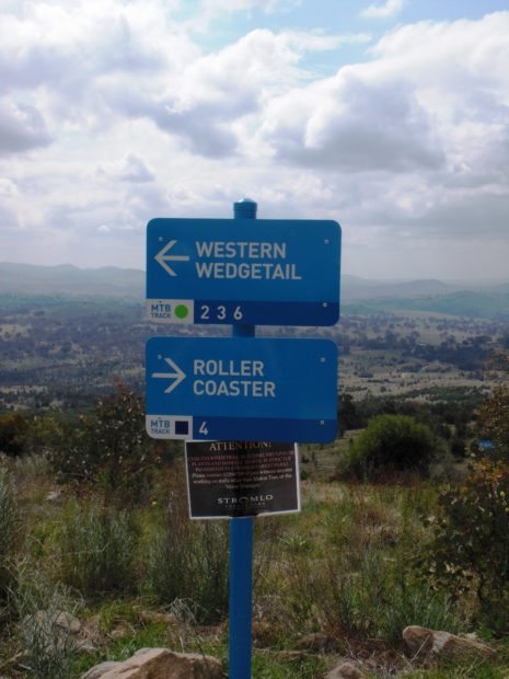 Excellent signage in the Stromlo MTB Trail Network