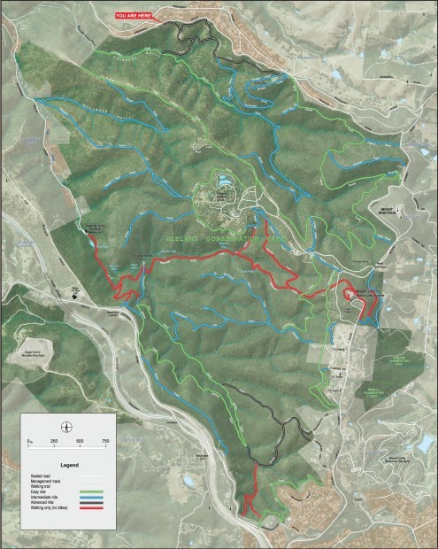 Mountain Biking in Cleland Conservation Park Map