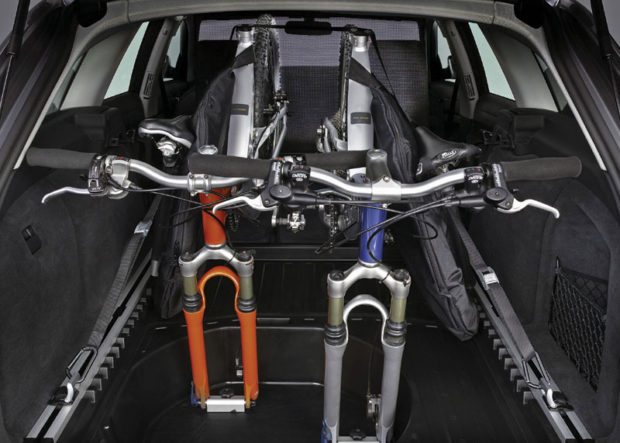 Audi A6 Avant with two bikes inside