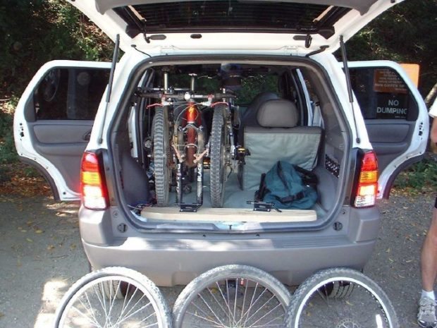 Ford Escape with 3 Mountain Bikes Inside
