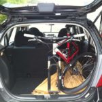 Honda Fit Mountain Bike in Boot Standing Up
