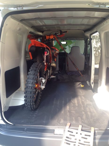 Motocross Bike in Toyota HiAce Van